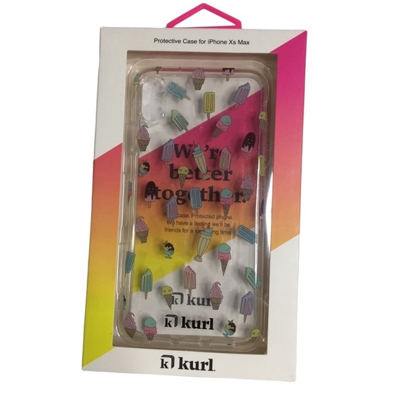 kurl Accessories - Clear iPhone XS phone case with ice cream cone 🍦 design NIB